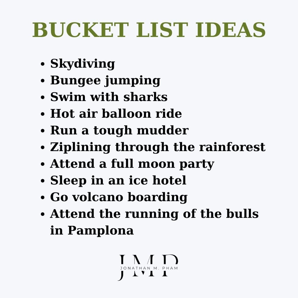 bucket list ideas