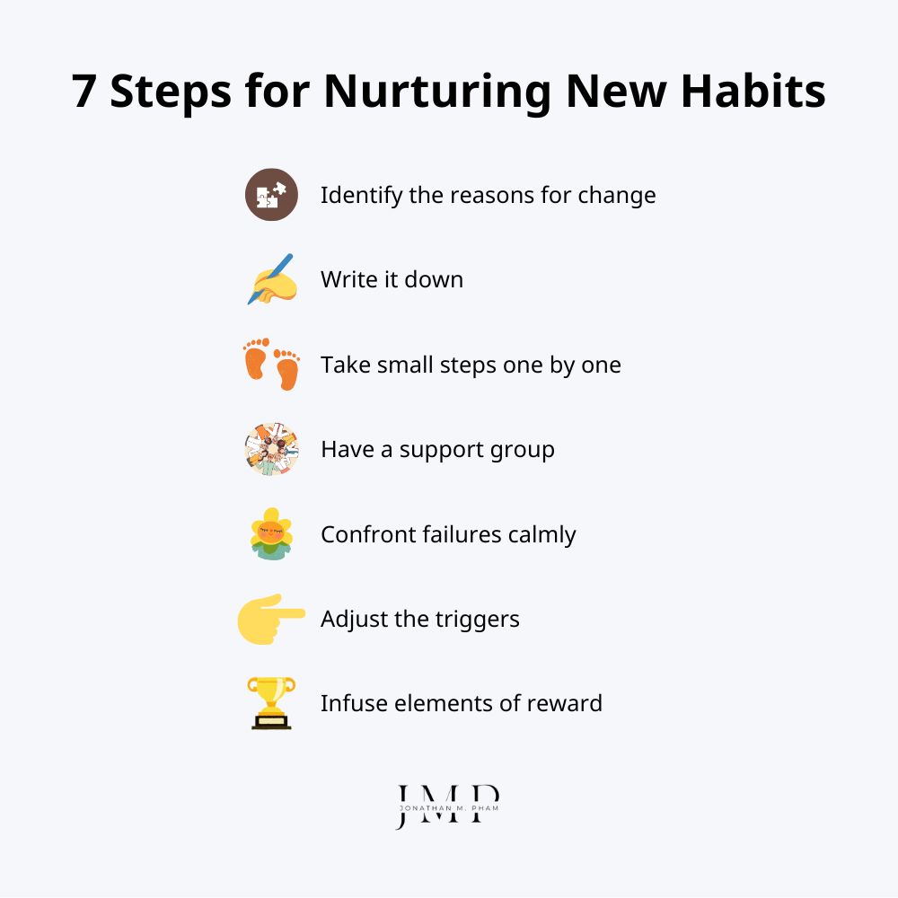 7 steps for nurturing & maintaining new habits