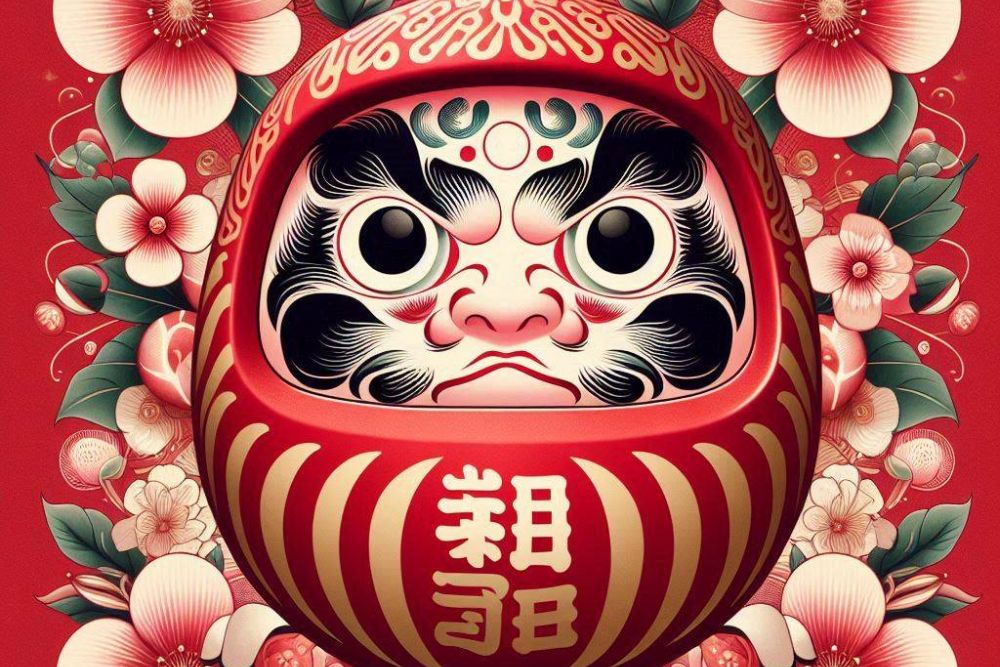 lật đật Daruma biểu tượng gaman