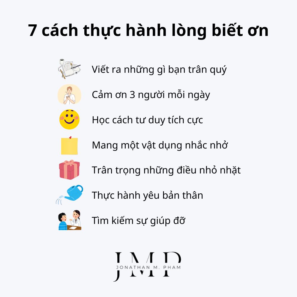 7 cách thực hành lòng biết ơn mỗi ngày