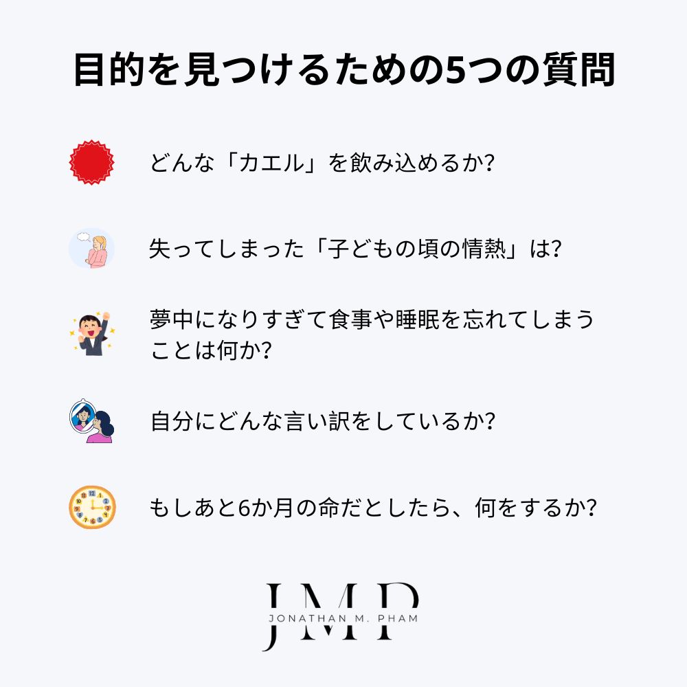 目的を見つけるための5つの質問