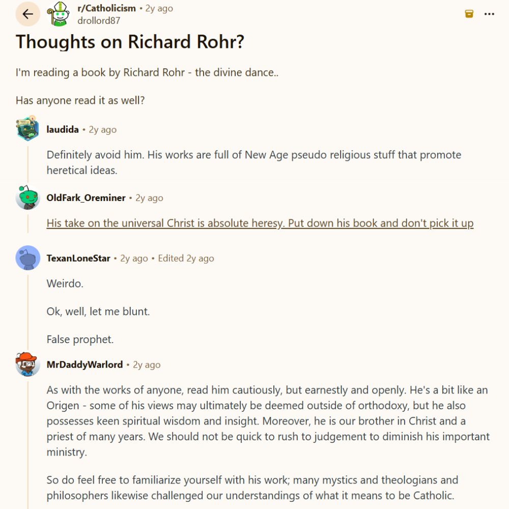 リチャード・ローア カトリック Reddit