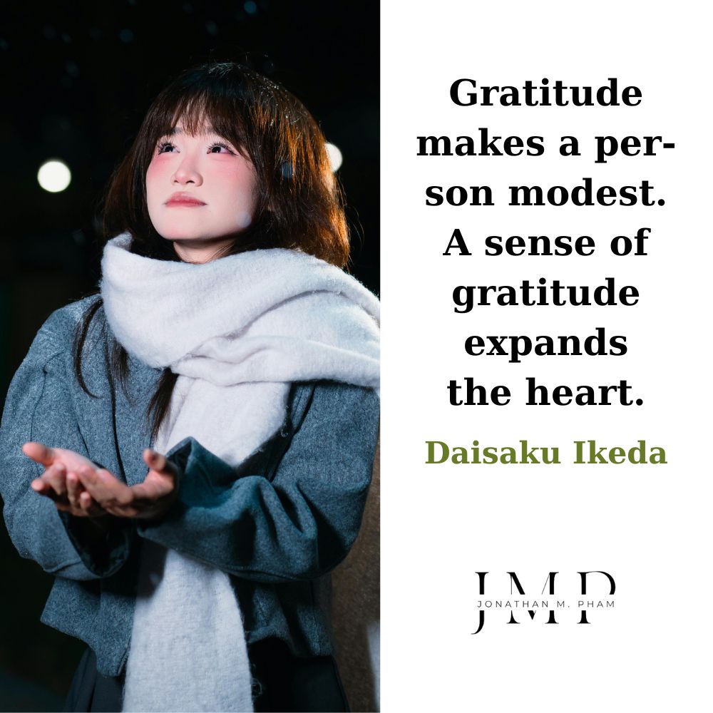 gratitude makes a person modest