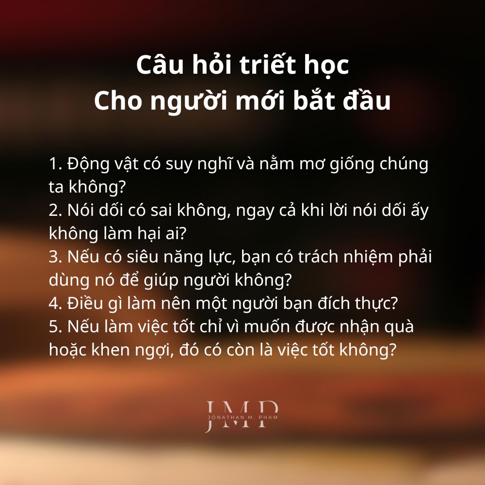 câu hỏi triết học cho người mới