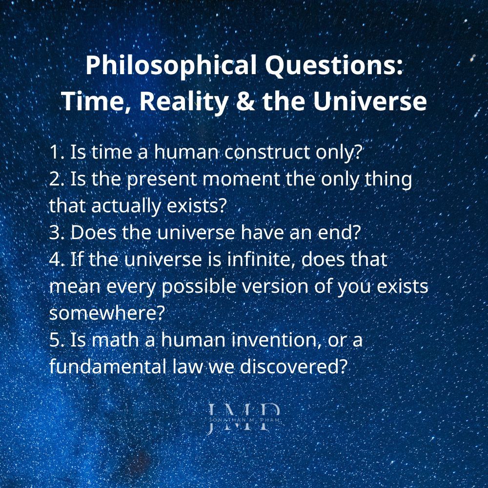 philosophical questions about time reality universe