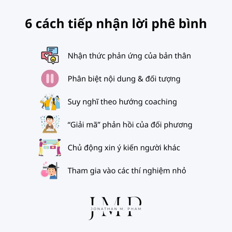 6 cách tiếp nhận lời phê bình