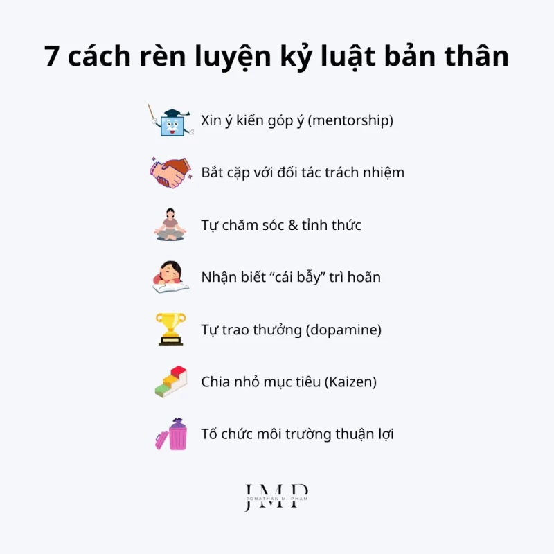 7 cách rèn luyện kỷ luật bản thân