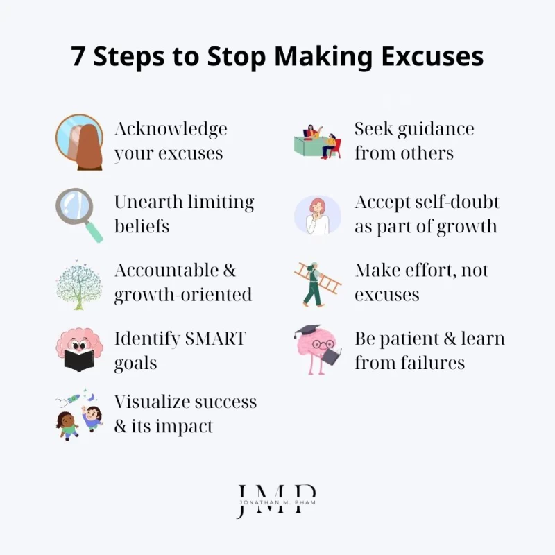 7 steps to stop making excuses