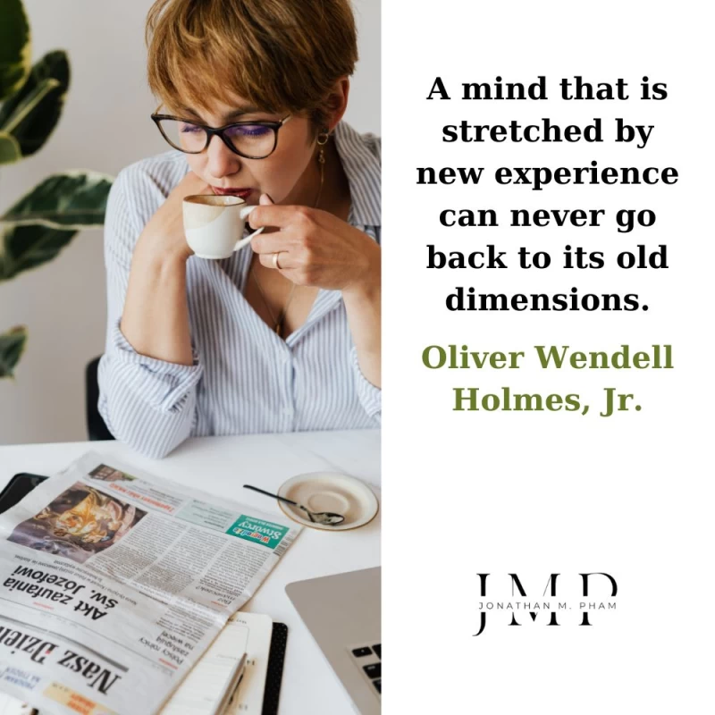 a mind stretched by new experience