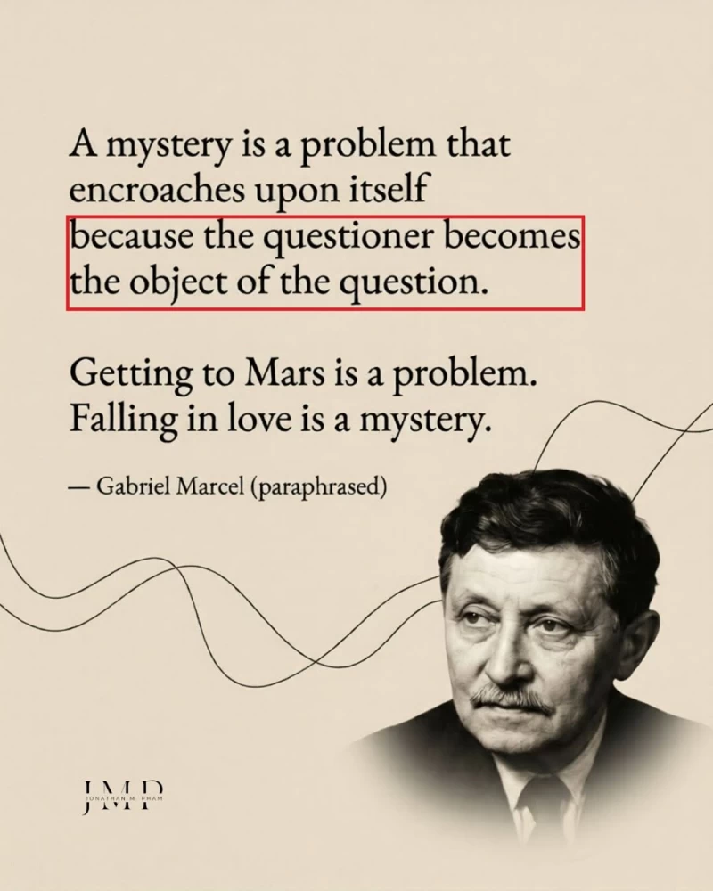 a mystery is a problem that encroaches upon itself gabriel marcel