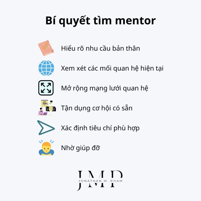 bí quyết tìm người cố vấn (mentor)