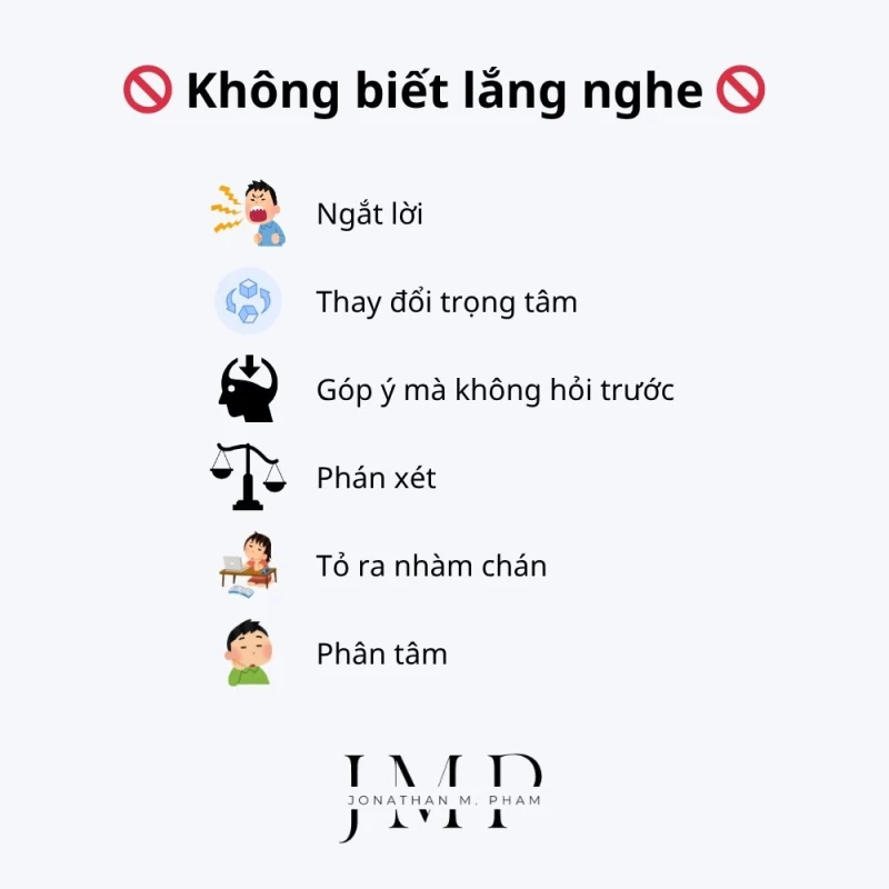 biểu hiện của không biết lắng nghe