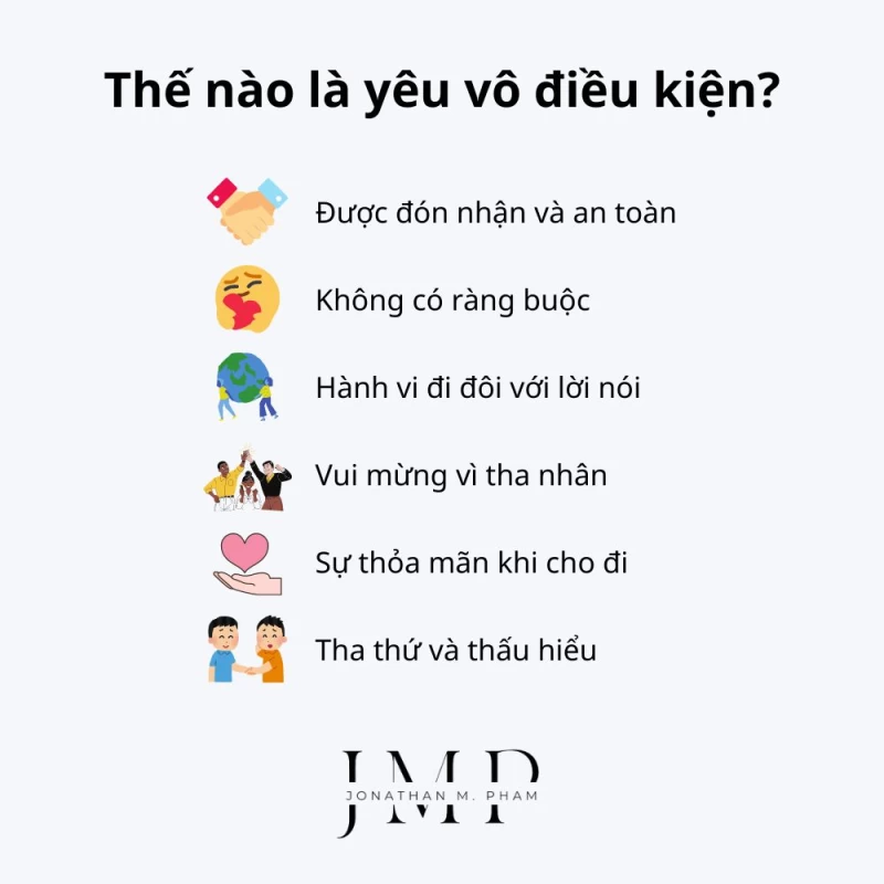 biểu hiện của tình yêu vô điều kiện