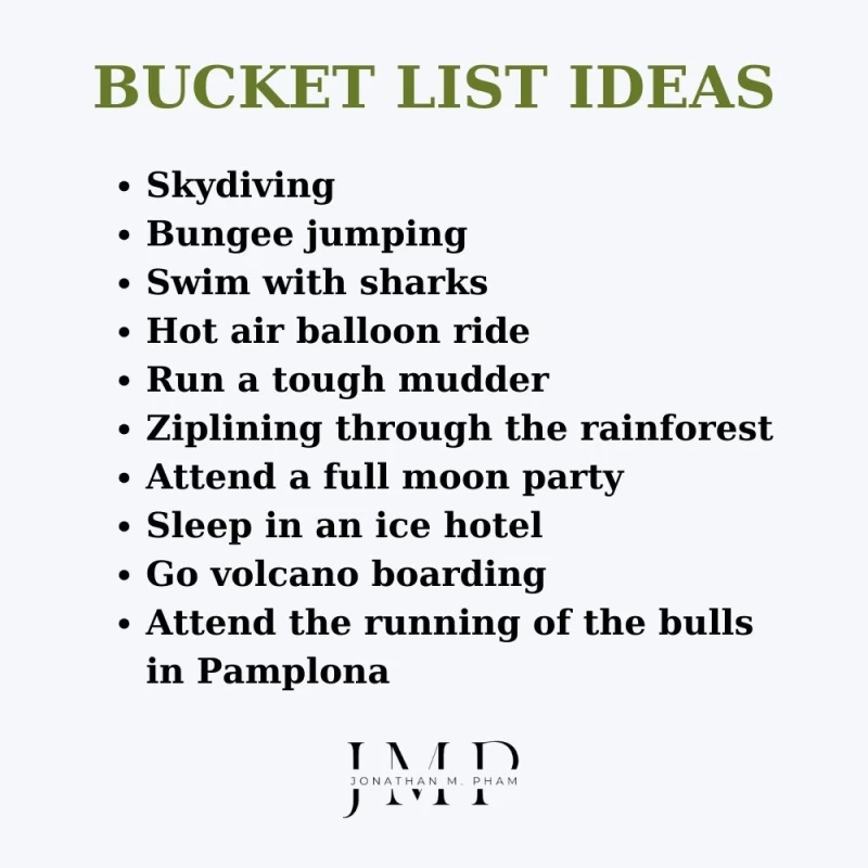 bucket list ideas