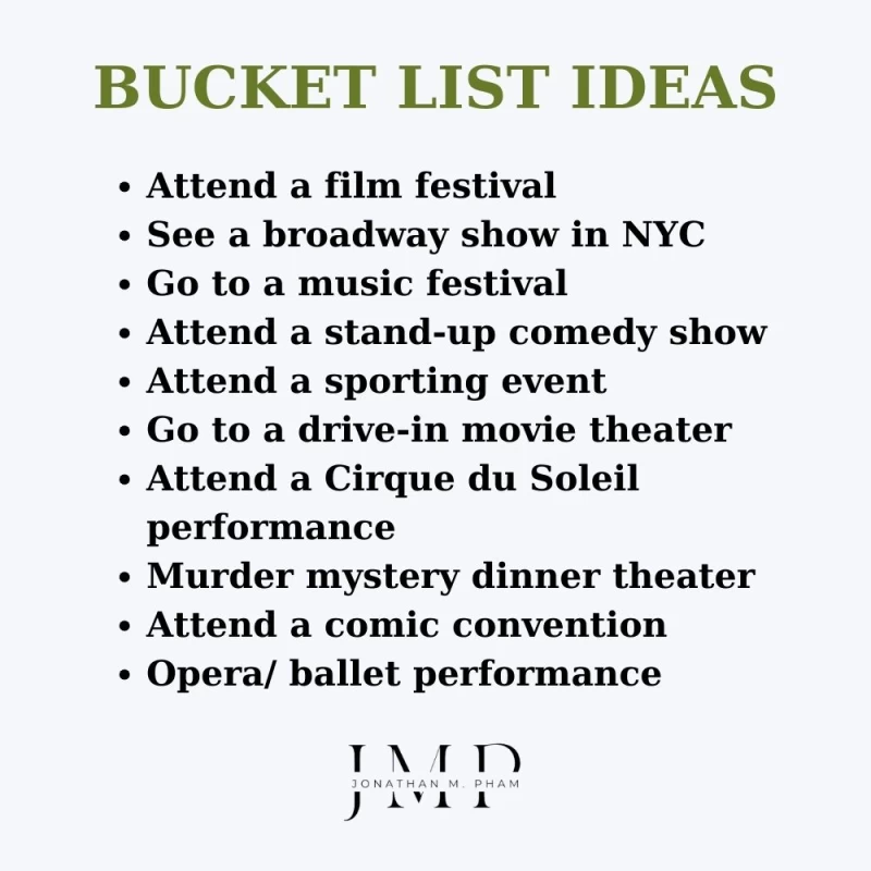 bucket list items