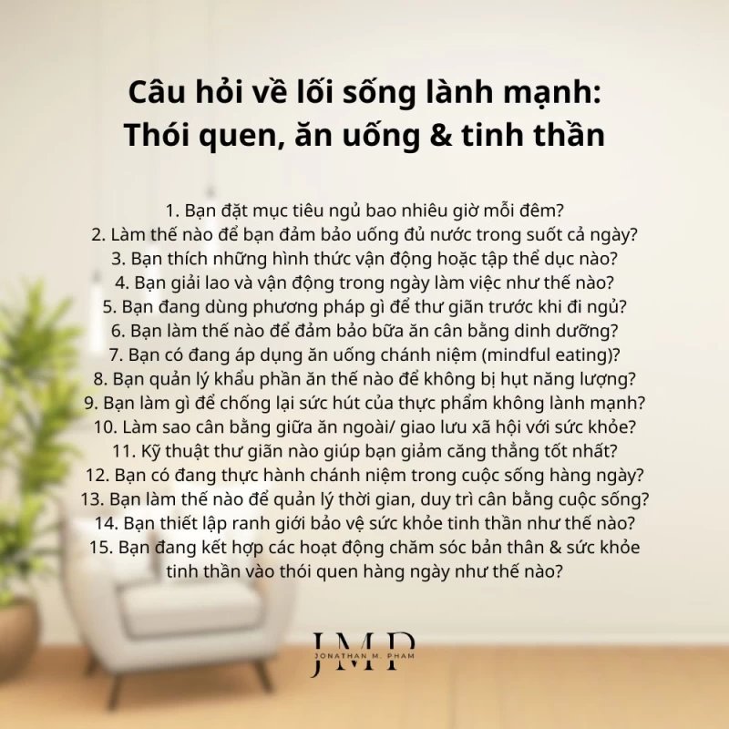 câu hỏi cơ bản về lối sống lành mạnh