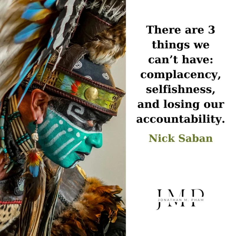 complacency selfishness losing our accountability