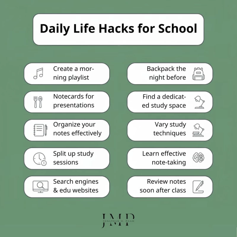 daily life hacks for school