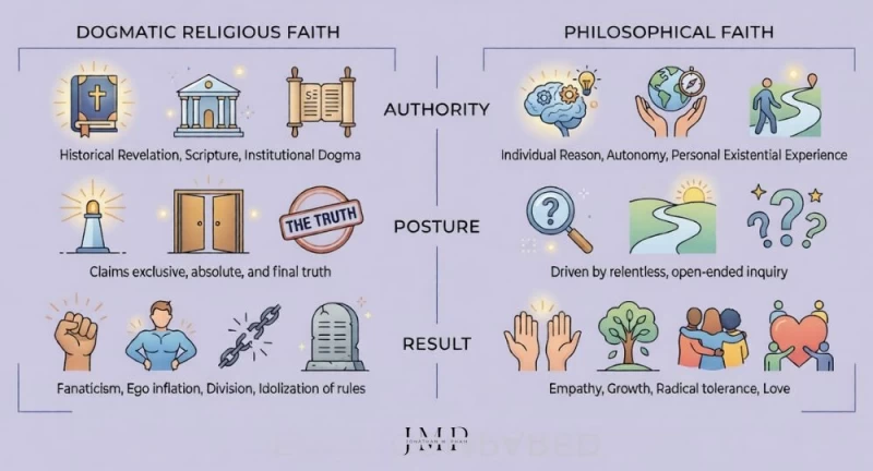 dogmatic religious faith vs philosophical faith