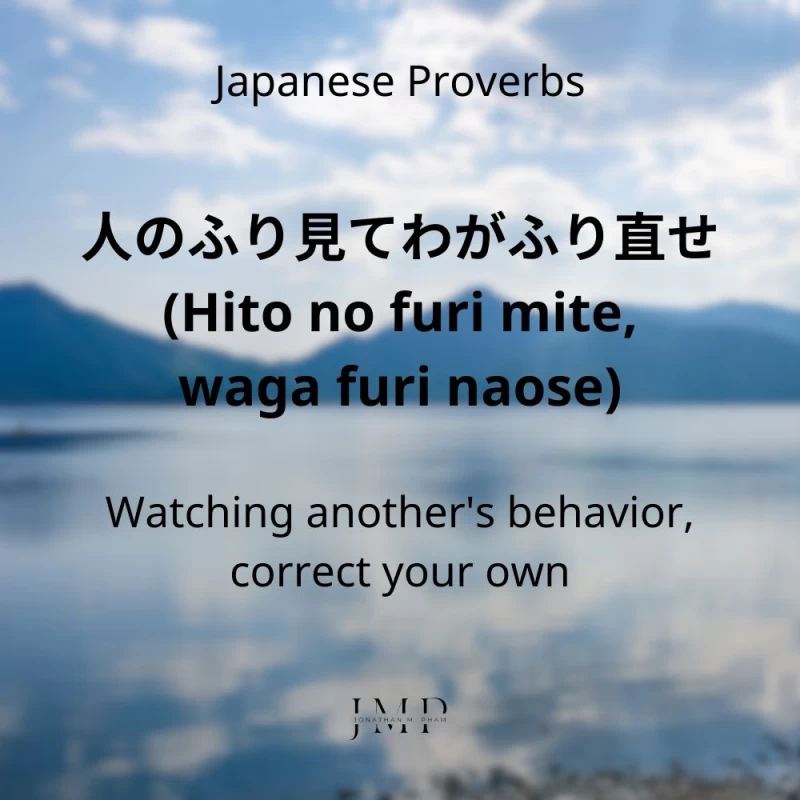 hito no furi mite waga furi naose