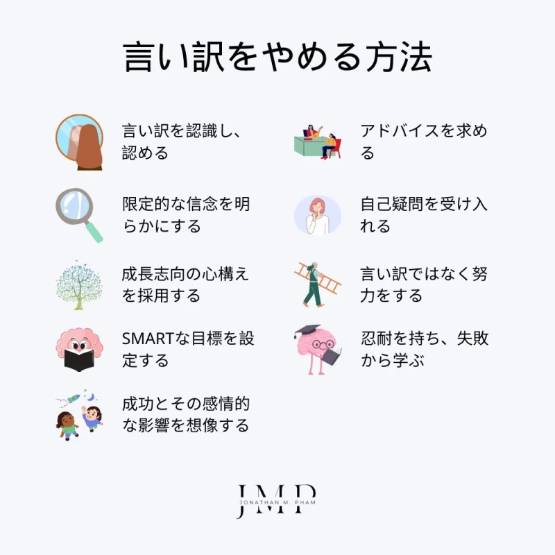 言い訳をやめる方法