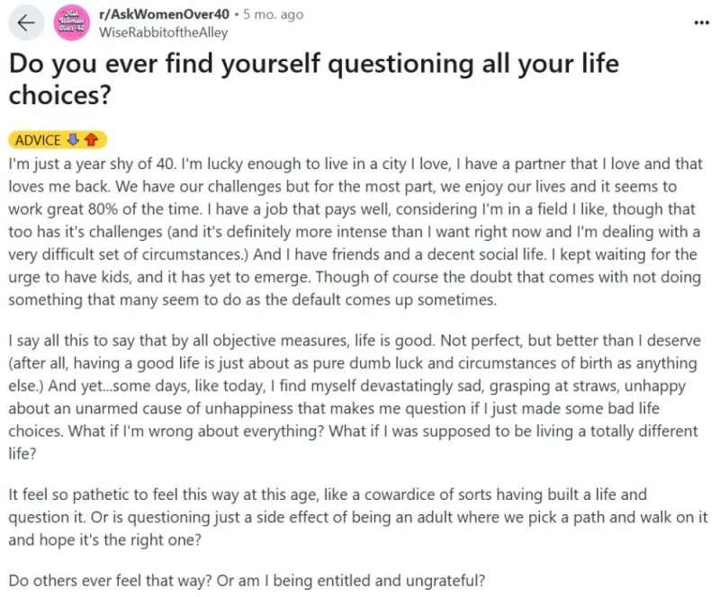 questioning life choices