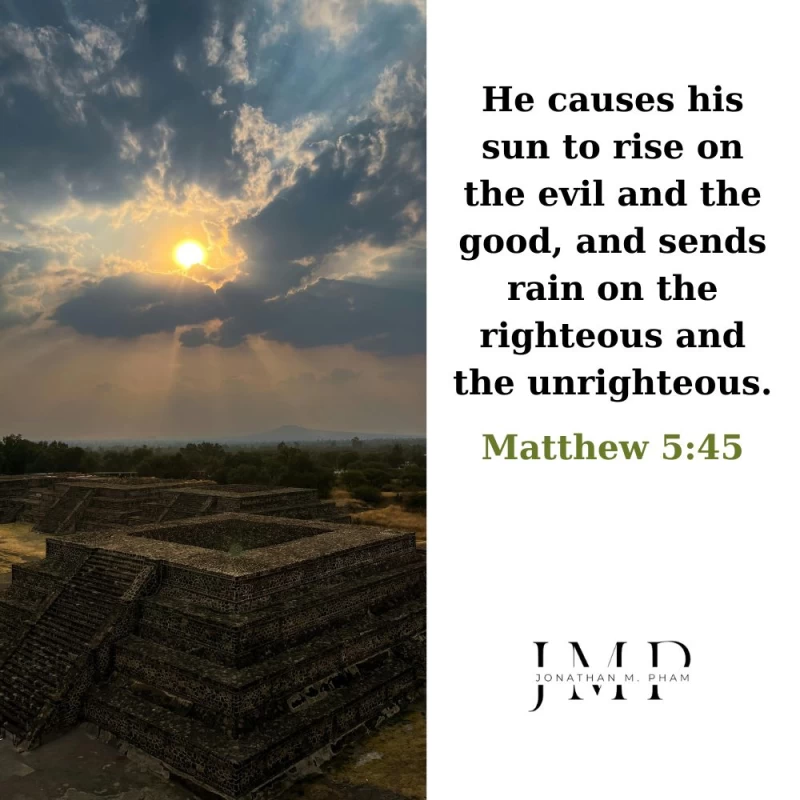 rain on the righteous and the unrighteous