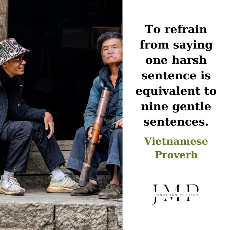 refrain from saying one harsh sentence