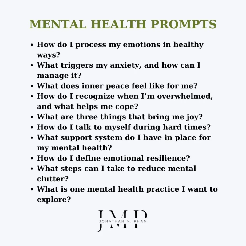 self discovery journal prompts for mental health