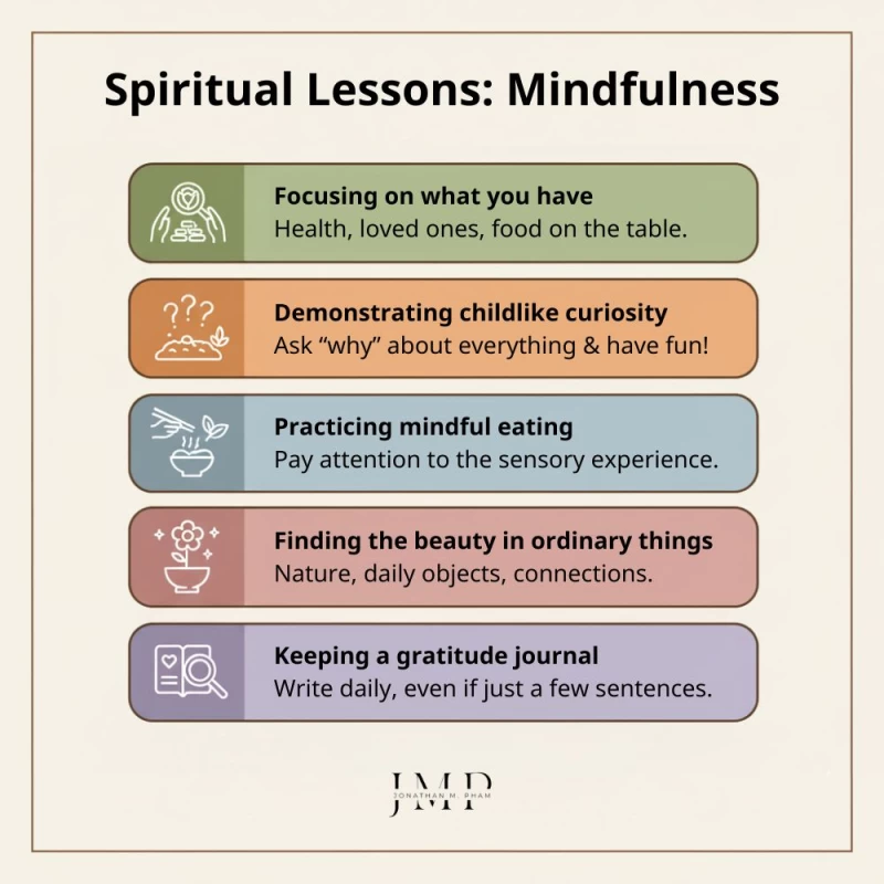 spiritual lessons about gratitude &amp; mindfulness