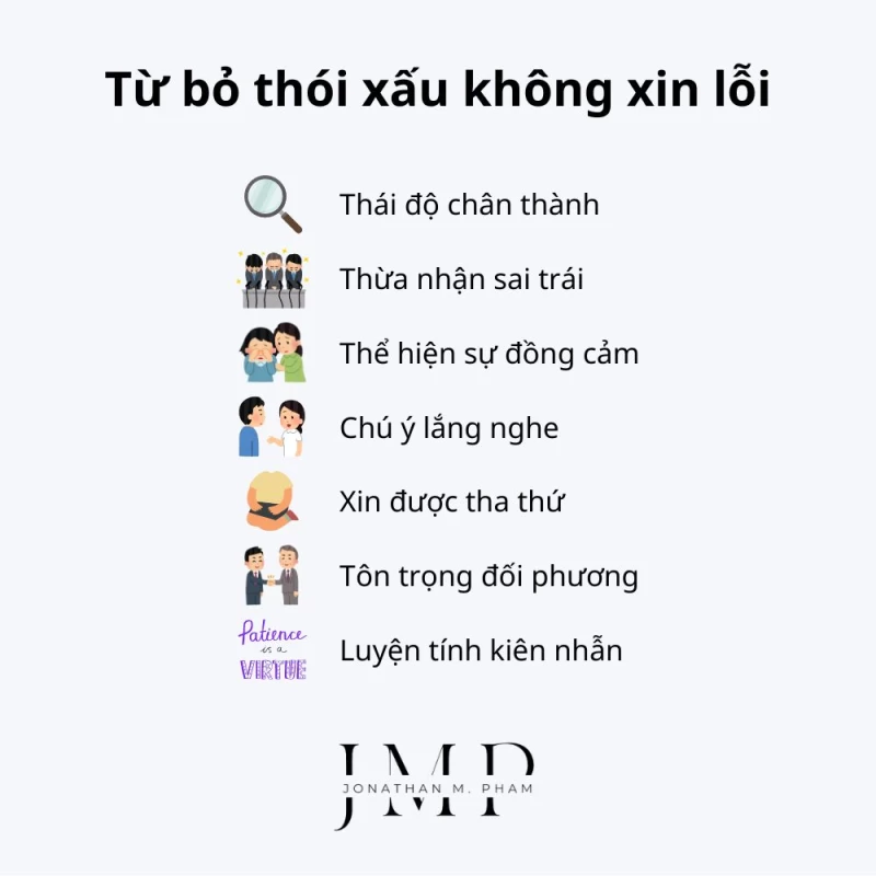 từ bỏ thói quen không biết nói lời xin lỗi