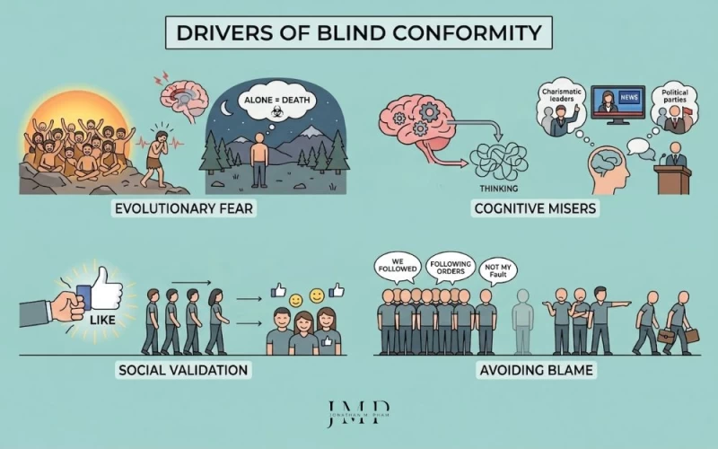 what causes blind conformity in society