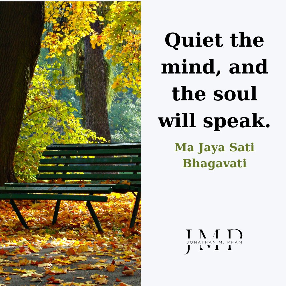 Quiet the mind, and the soul will speak