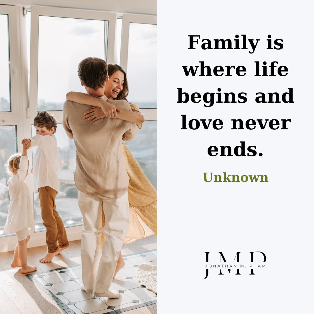 家族は生命が始まり、愛が終わらない場所です