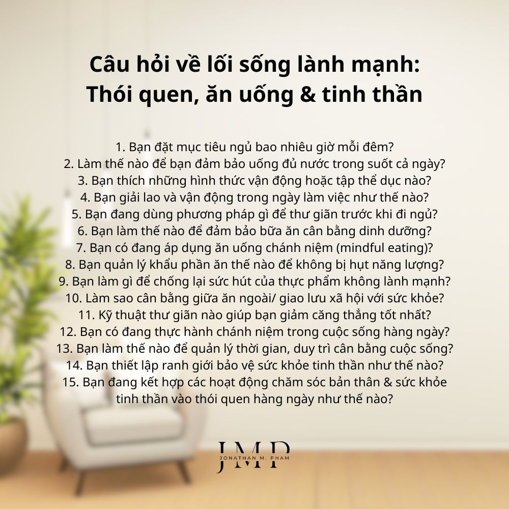 câu hỏi cơ bản về lối sống lành mạnh