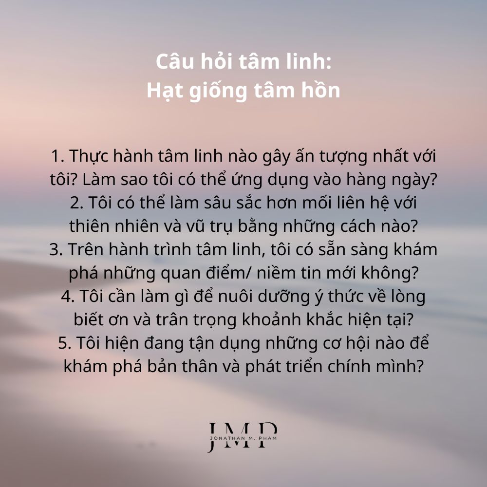 câu hỏi tâm linh hạt giống tâm hồn