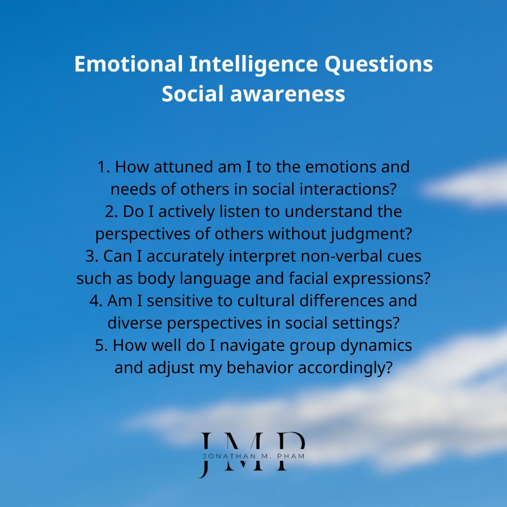emotional intelligence questions to ask yourself social awareness