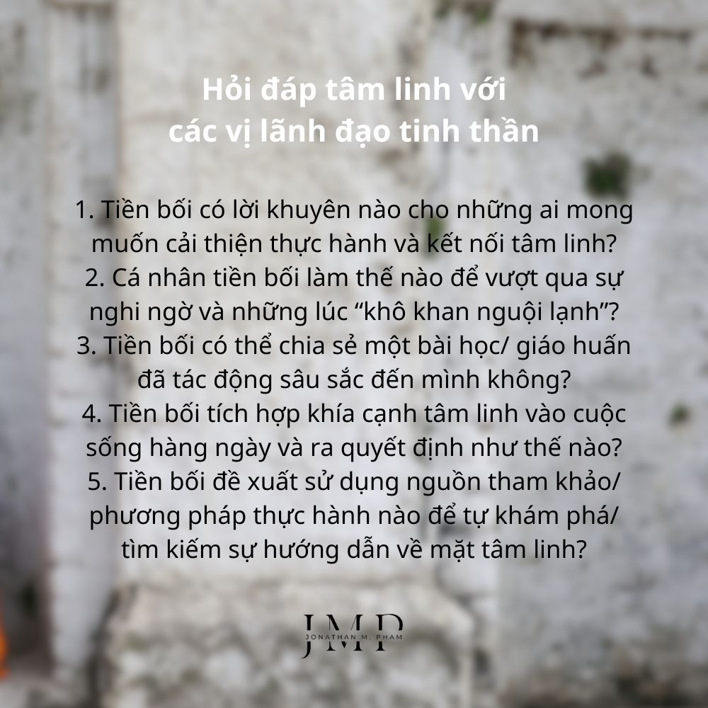 hỏi đáp tâm linh với các vị lãnh đạo tinh thần