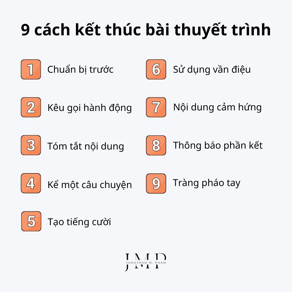 9 cách kết thúc bài thuyết trình