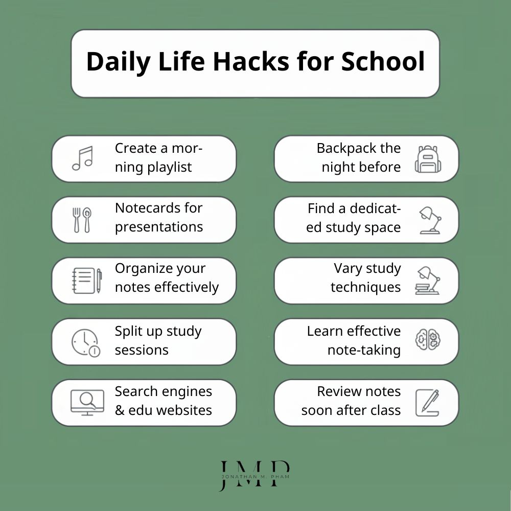 daily life hacks for school