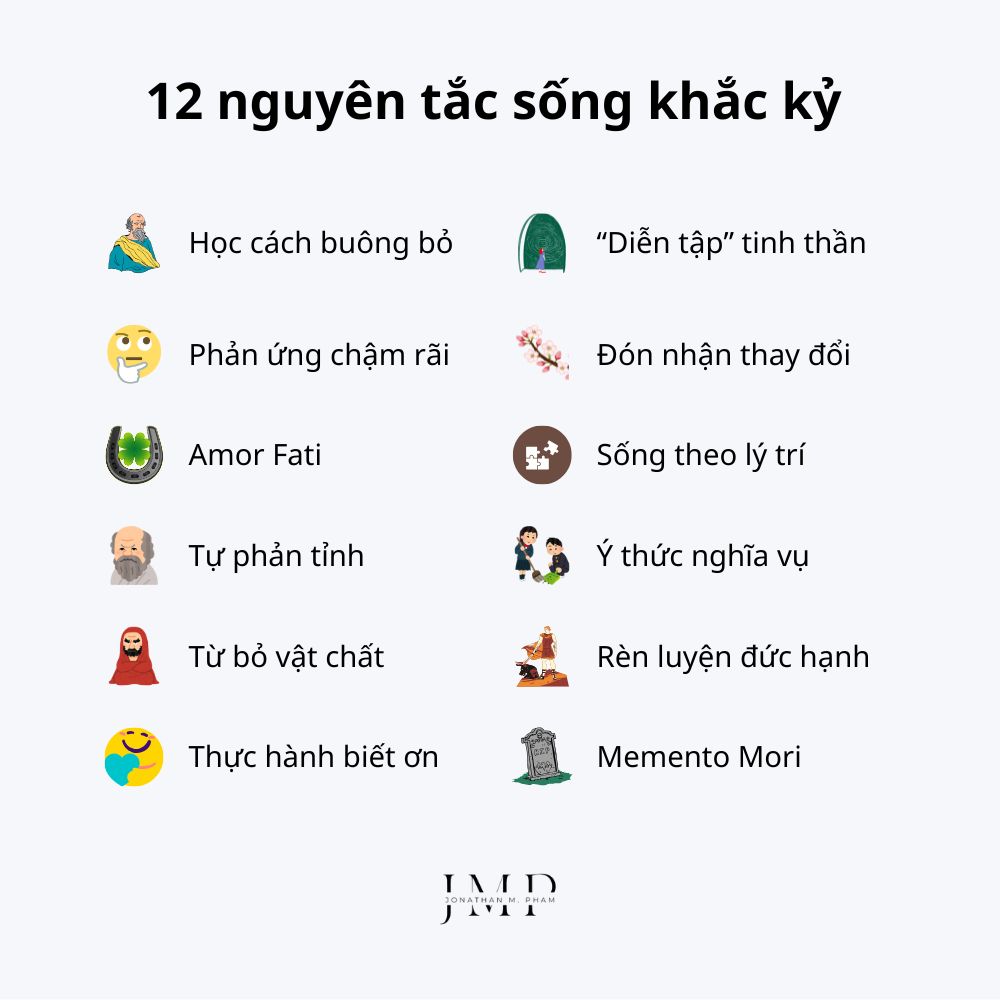 lối sống khắc kỷ 12 nguyên tắc thực hành