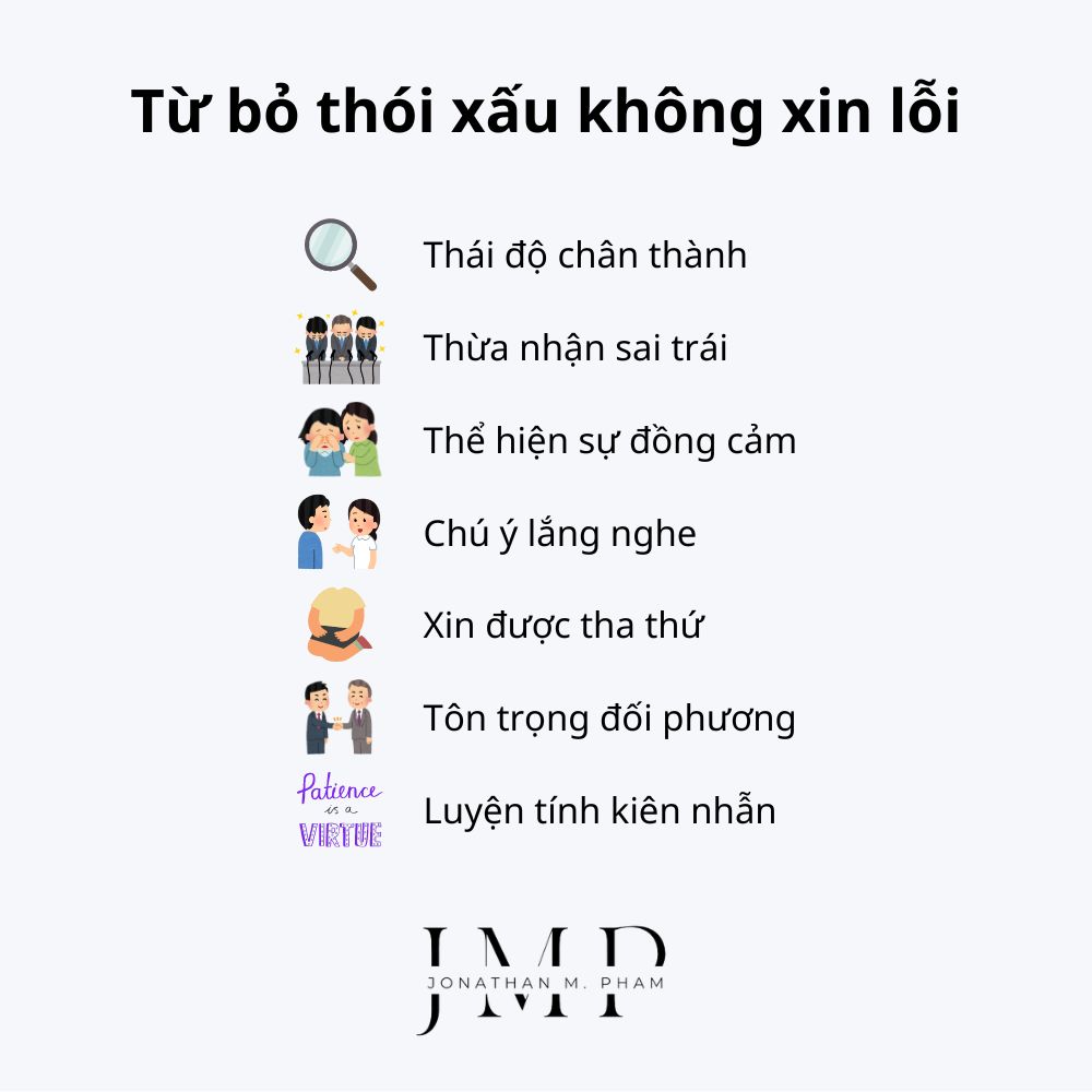 từ bỏ thói quen không biết nói lời xin lỗi