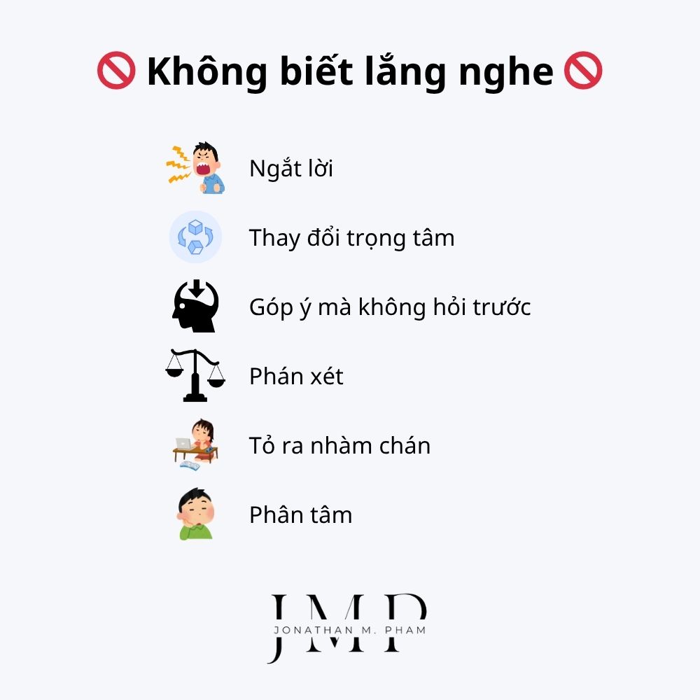 biểu hiện của không biết lắng nghe