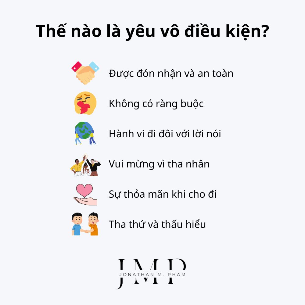 biểu hiện của tình yêu vô điều kiện