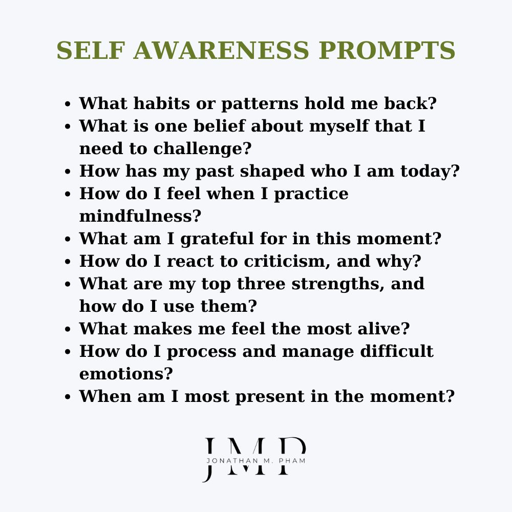 journal prompts for self awareness
