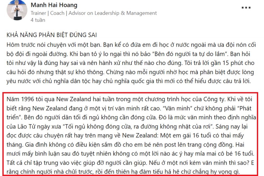 khả năng phân biệt đúng sai
