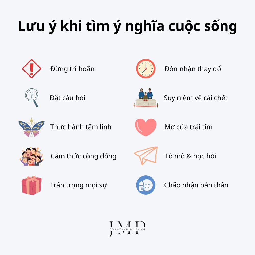 lưu ý khi tìm kiếm ý nghĩa cuộc sống