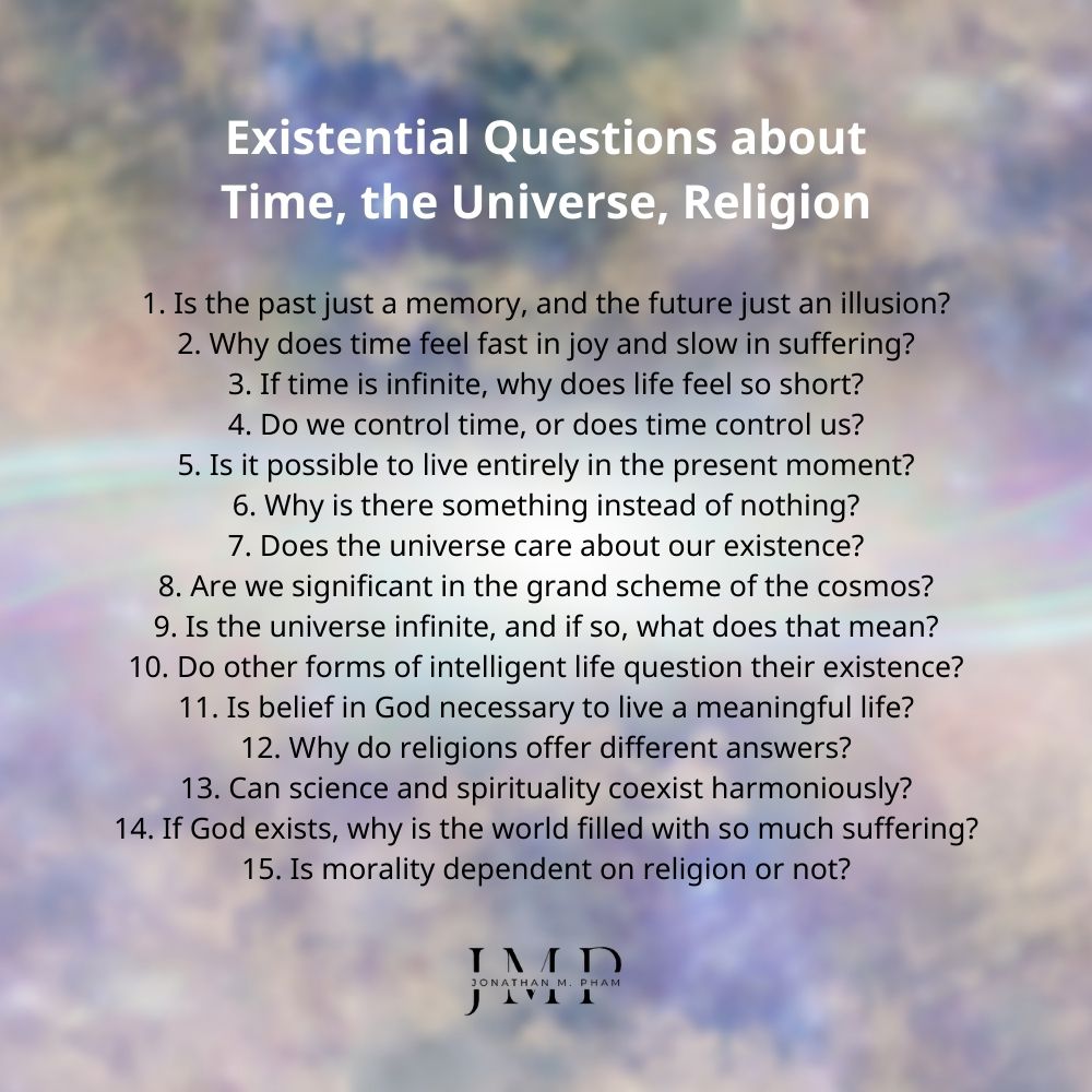 existential questions about time universe religion