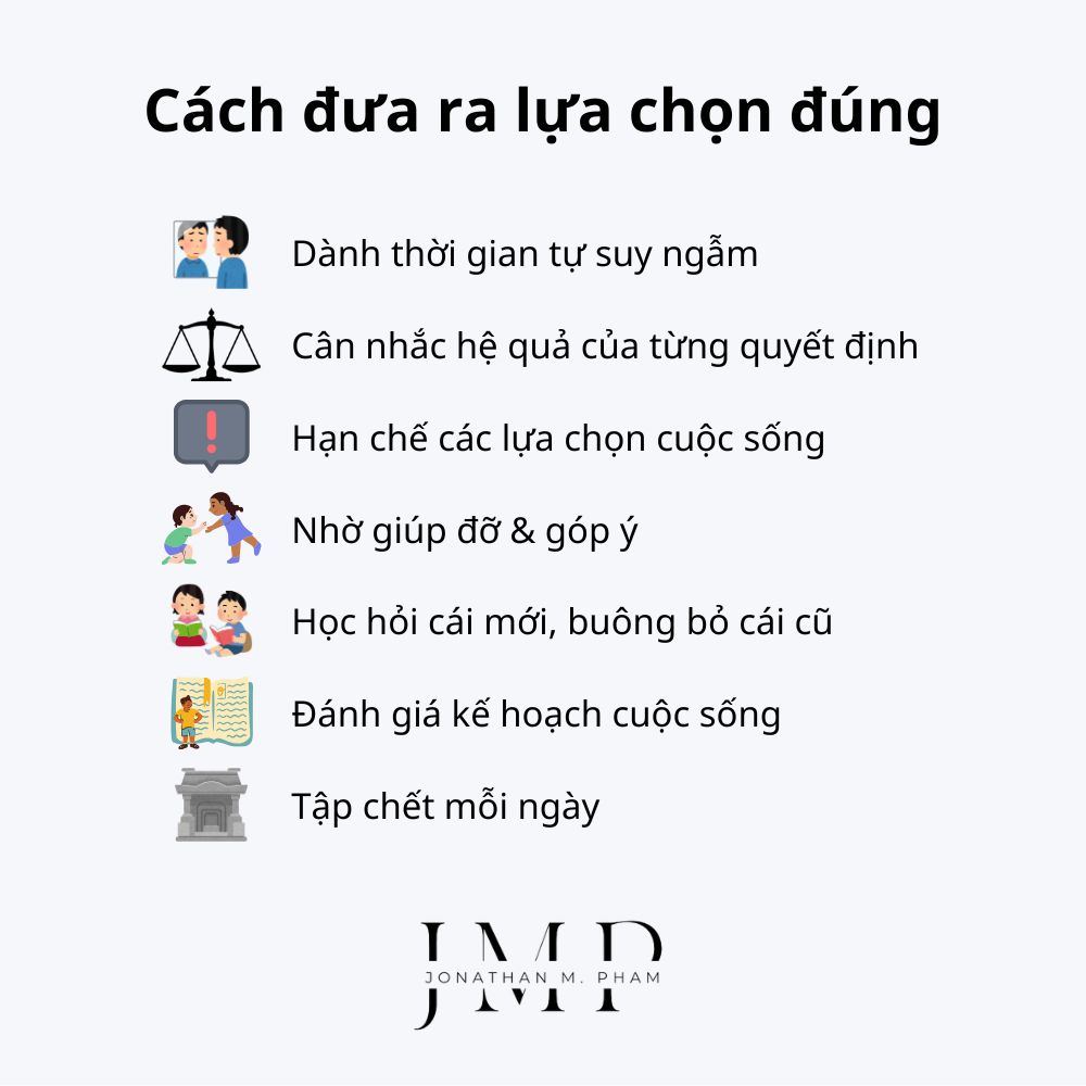 bí quyết đưa ra sự lựa chọn đúng đắn trong cuộc sống