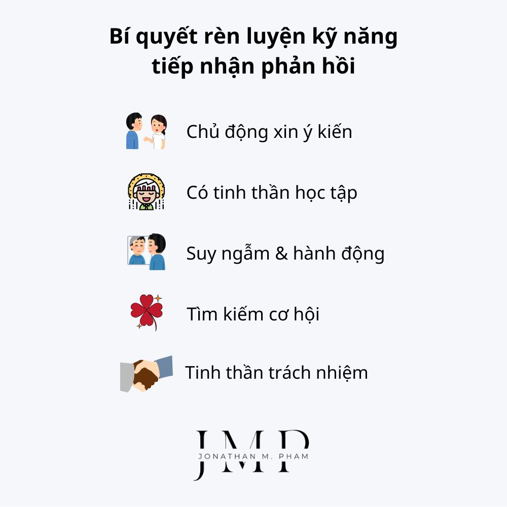 bí quyết rèn luyện kỹ năng tiếp nhận phản hồi